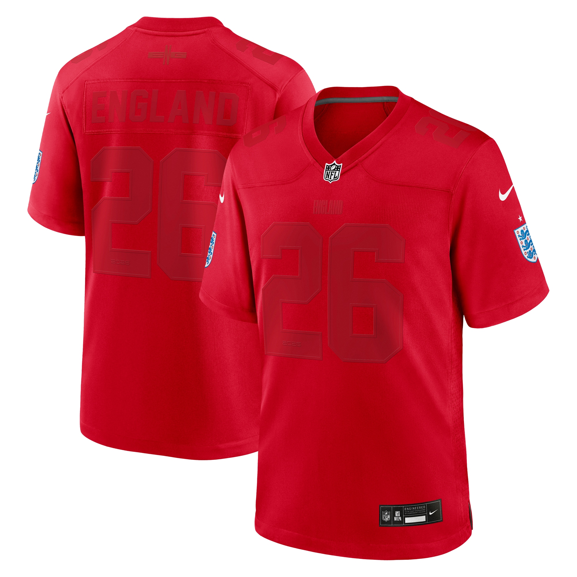 [LK] Women's England National Team x NFL Game Jersey - Red