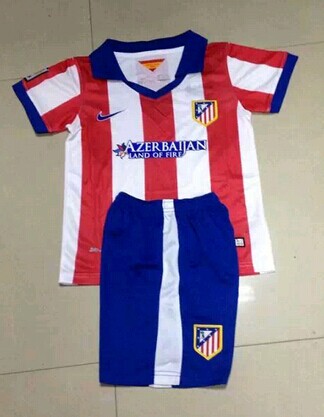 Quick Dry Kids ATLETICO MADRID 1415 Home Soccer KitShirtshorts