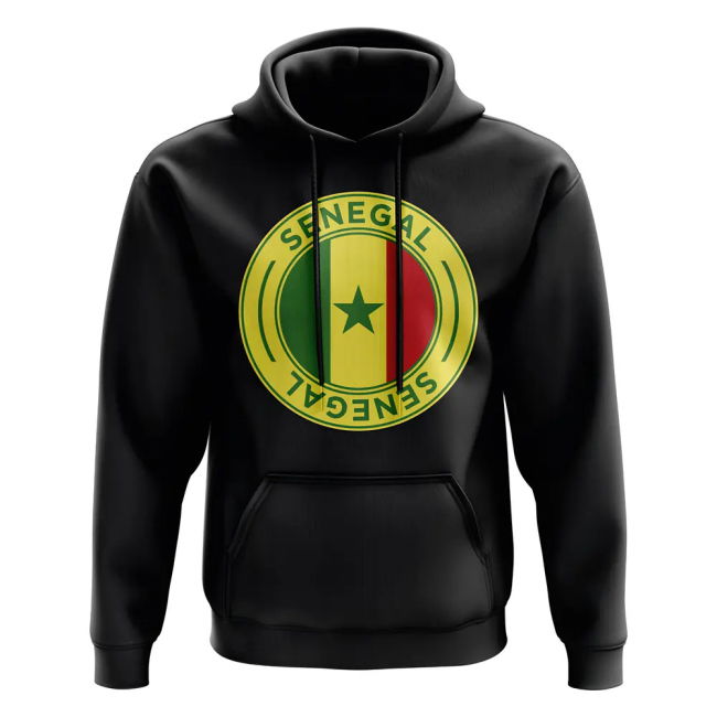 Pro-Grade Aero-Dynamic Senegal Football Badge Hoodie (Black)
