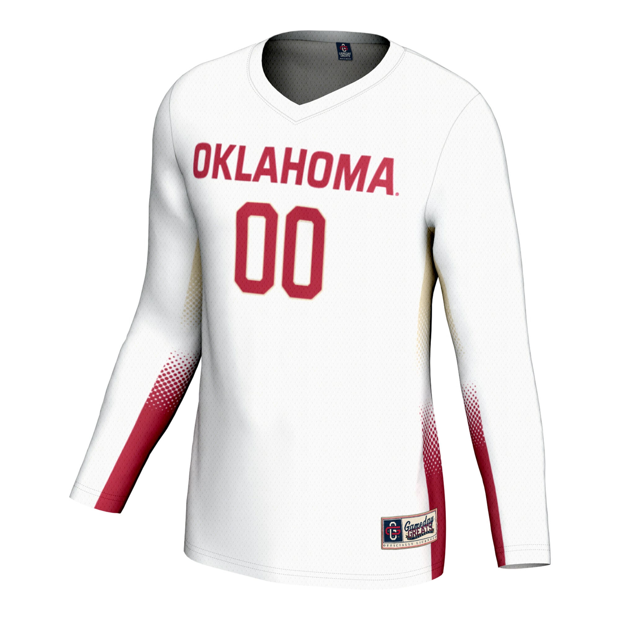 [DDG] Oklahoma Sooners GameDay Greats Unisex Adult NIL Lightweight Volleyball Jersey - White
