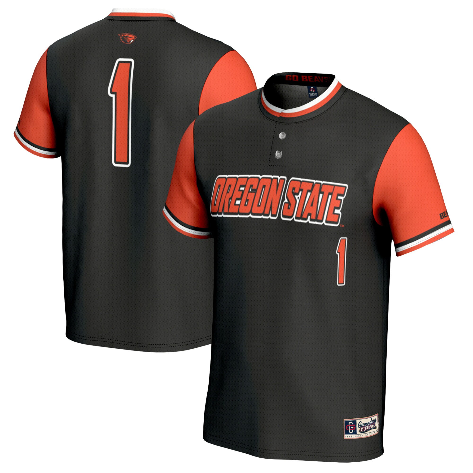 [NJP] Oregon State Beavers GameDay Greats Unisex Softball Fashion Jersey - Black