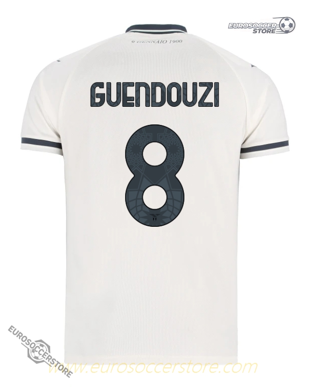 Lazio's 25-26 Season Away Jersey with GUENDOUZI 8 Printing