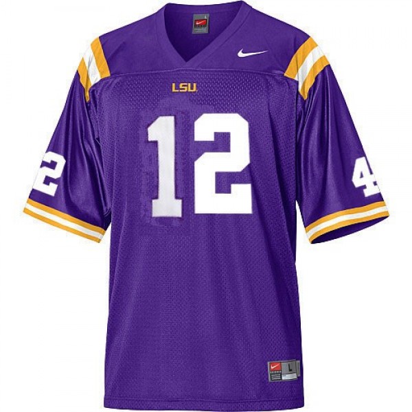 Youth Lsu Tigers Jarrett Lee #12 Nike Purple Performance Football