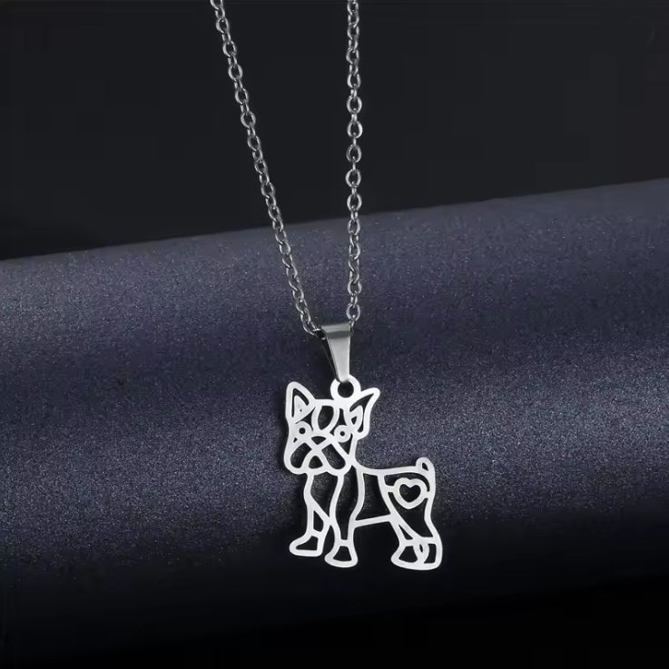 Cozy Bulluxe French Bulldog Necklace Hollow – Minimalist Dog Lover Je...