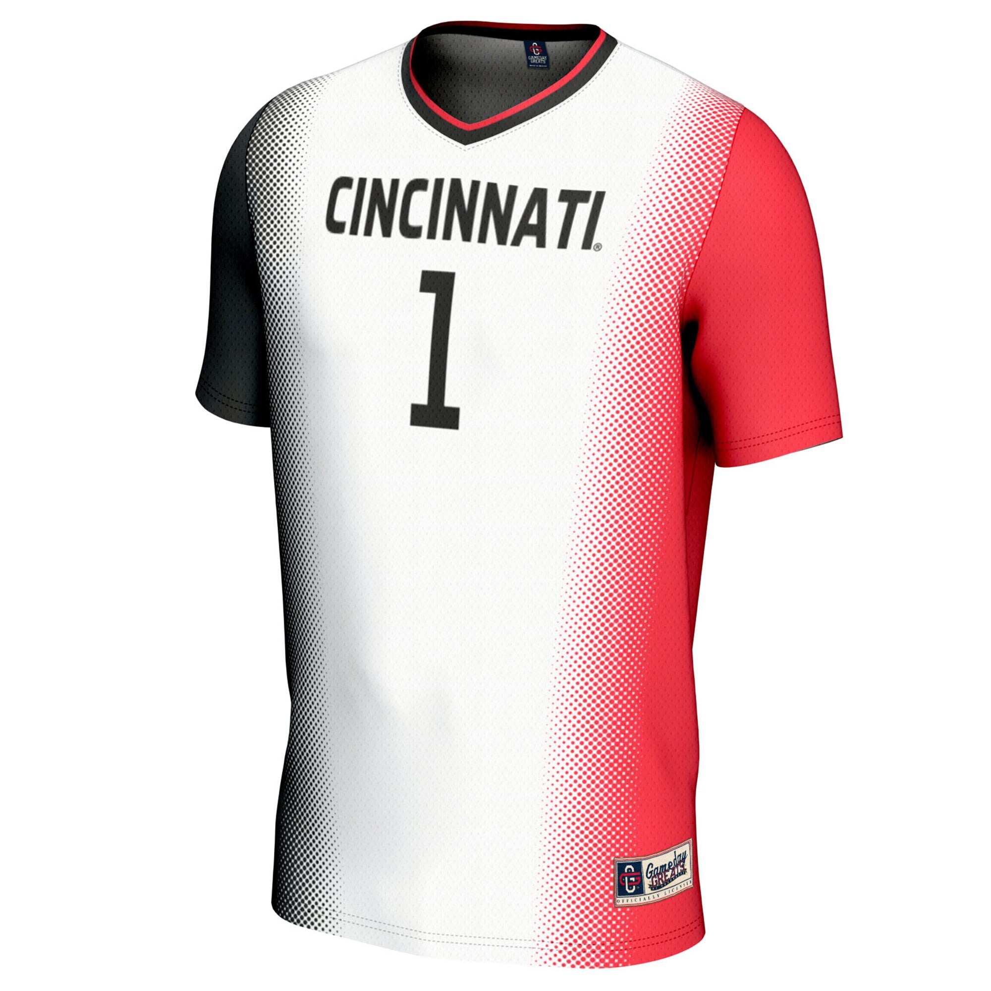 [SJH] Cincinnati Bearcats GameDay Greats Youth Lightweight Women's Soccer Fashion Jersey - White