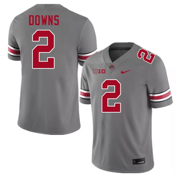 Men Ohio State Buckeyes #2 Caleb Downs Grey Nike Stitch Jersey