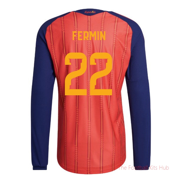 [LK] 2026/27 Spain Authentic Long Sleeve Home Shirt (Fermin 22)
