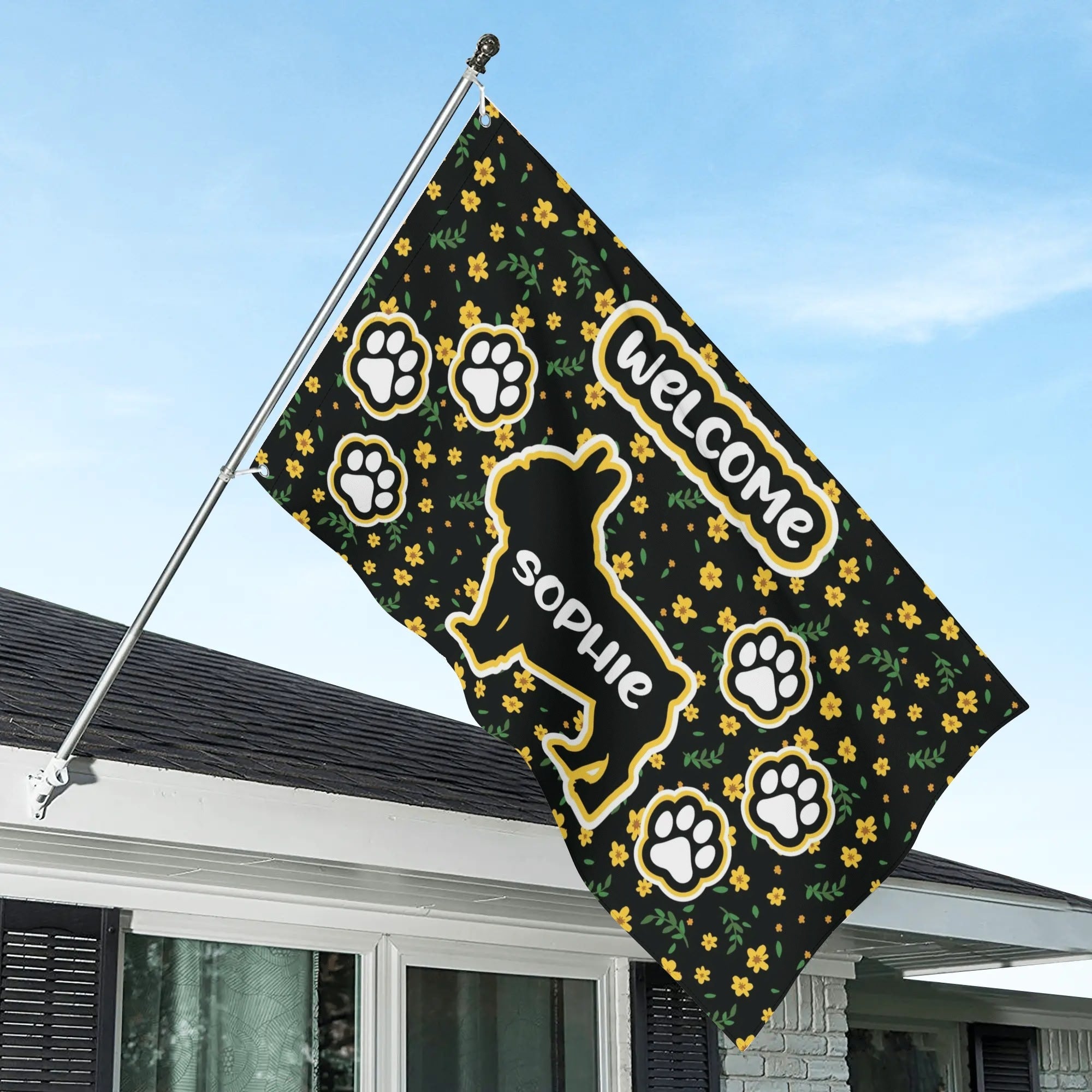 Cozy Personalized French Bulldog Garden Flag With Frenchie Name for Pet