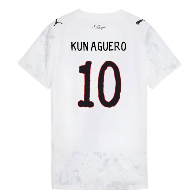 2025-2026 KIDSUPER x Manchester City CWC Shirt (White) - Womens (Kun Aguero 10)