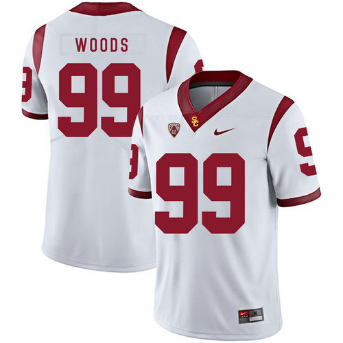 Men's None White 2024 official licensed Antwaun Woods #99 breathable
