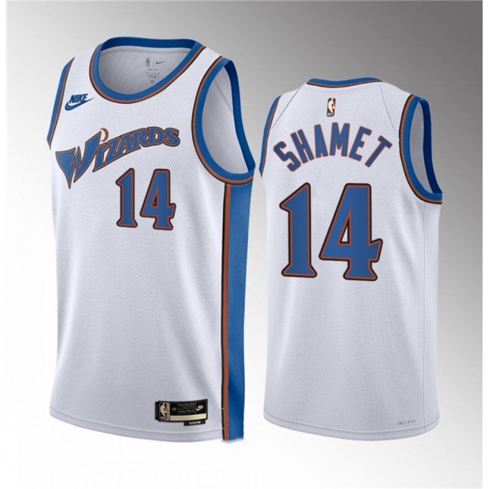 Fan Favorite Genuine Men's Wizards #14 Landry White Basketball Jersey