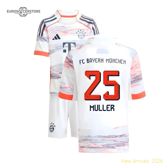 High-Quality 2025-2026 Bayern Munich Away Mini Kit (Muller 25)