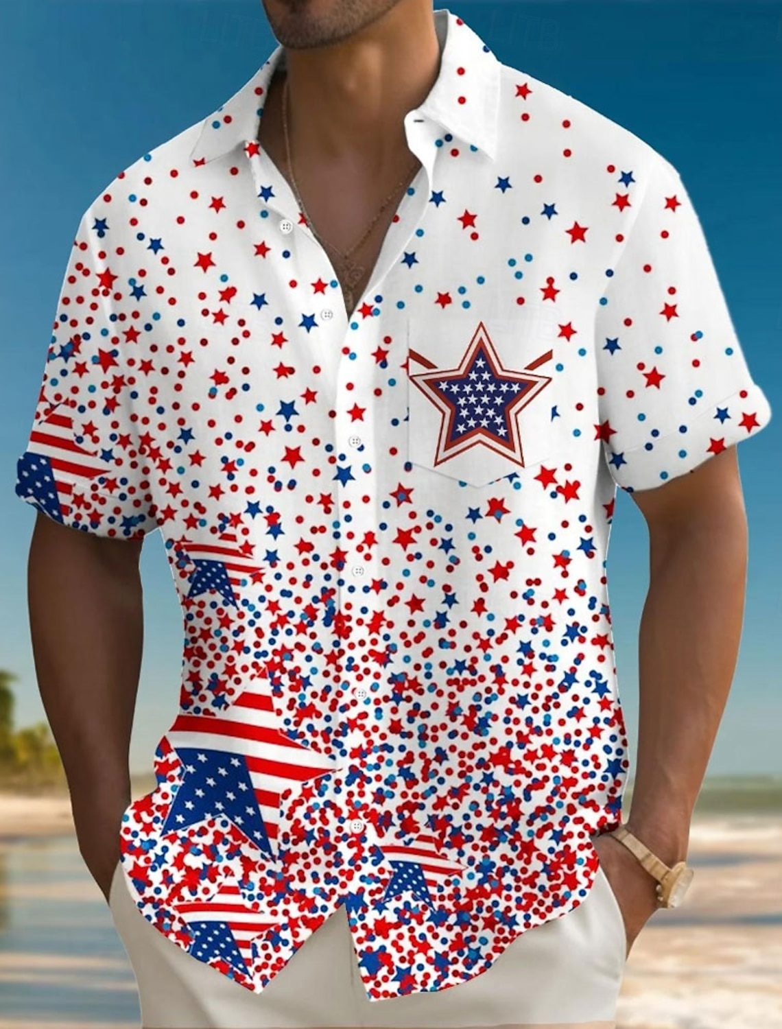 Independence Day Men's American US Flag 4th of July U.S. 250th Anniversary Patriotic Shirt Summer Shirt Button Up Shirt Short Sleeve Fashion Casual Holiday Summer Spring Turndown 3D Print Collared