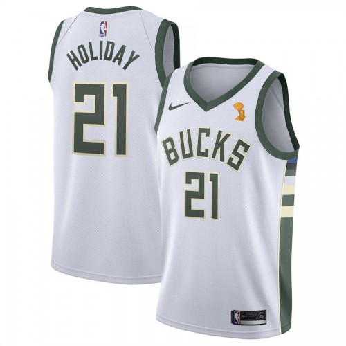 Superior Bucks #21 Jrue Holiday 2021 Finals NBA Swingman Jersey White