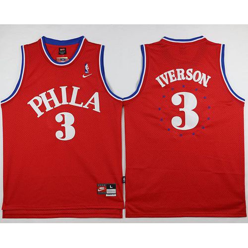 76ers Red Philadelphia 76ers #3 Jersey - Discounted Premium Quality