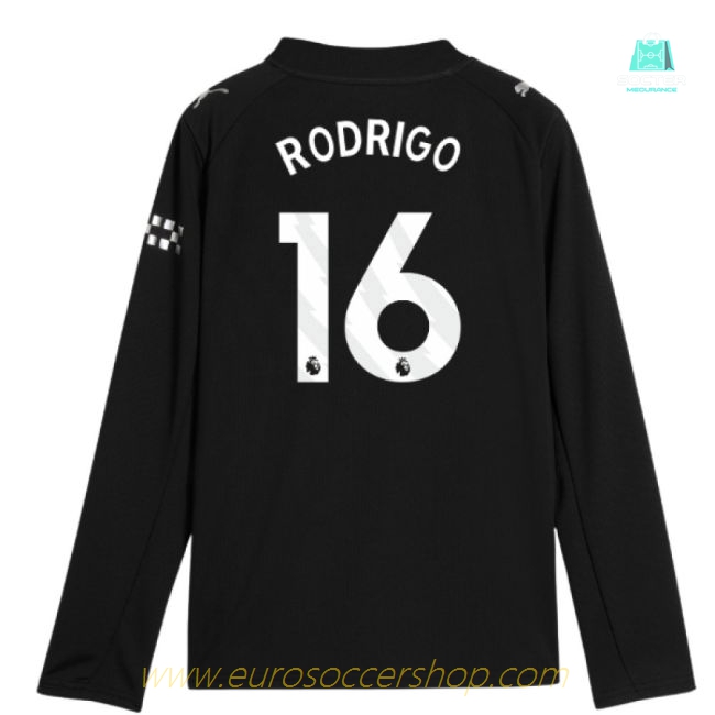 2025-2026 Man City Long Sleeve Away Shirt (Kids) (Rodrigo 16)
