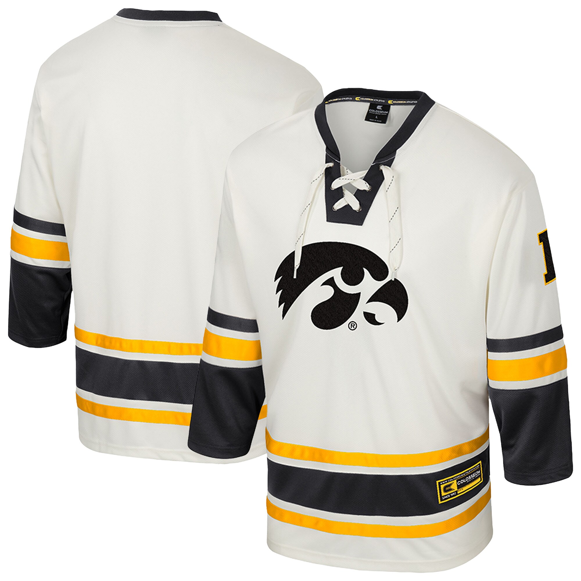 [DDG] Iowa Hawkeyes Colosseum Puck Proud Fashion Hockey Jersey - Cream