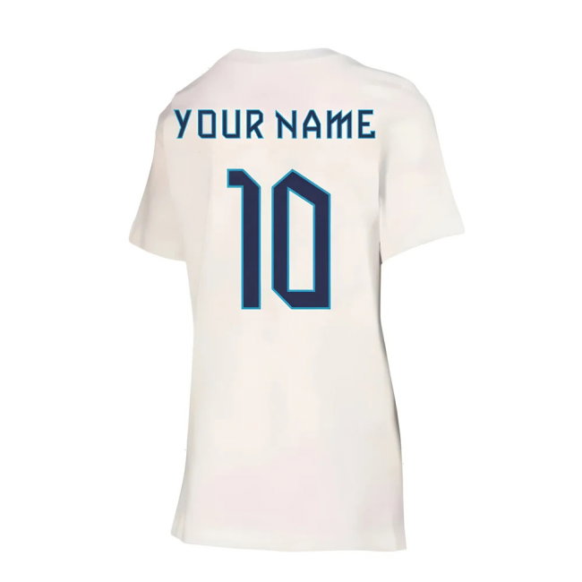 2022-2023 England Crest Tee (White) - Kids (Your Name)