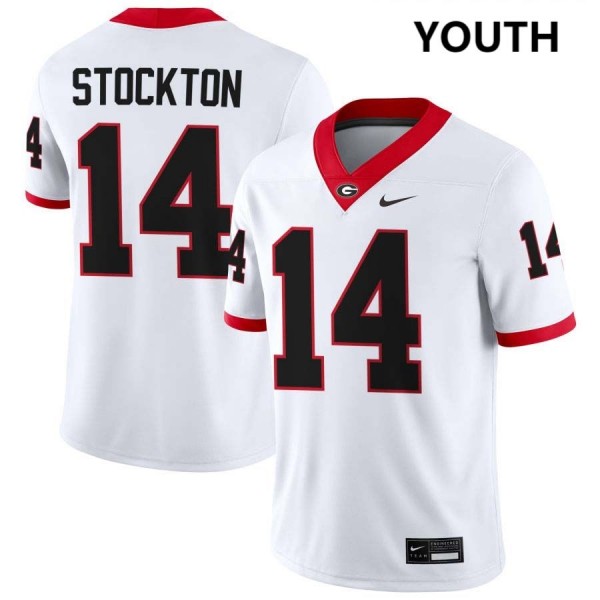 Youth Georgia Bulldogs #14 Gunner Stockton White Nike Stitch Jerseys