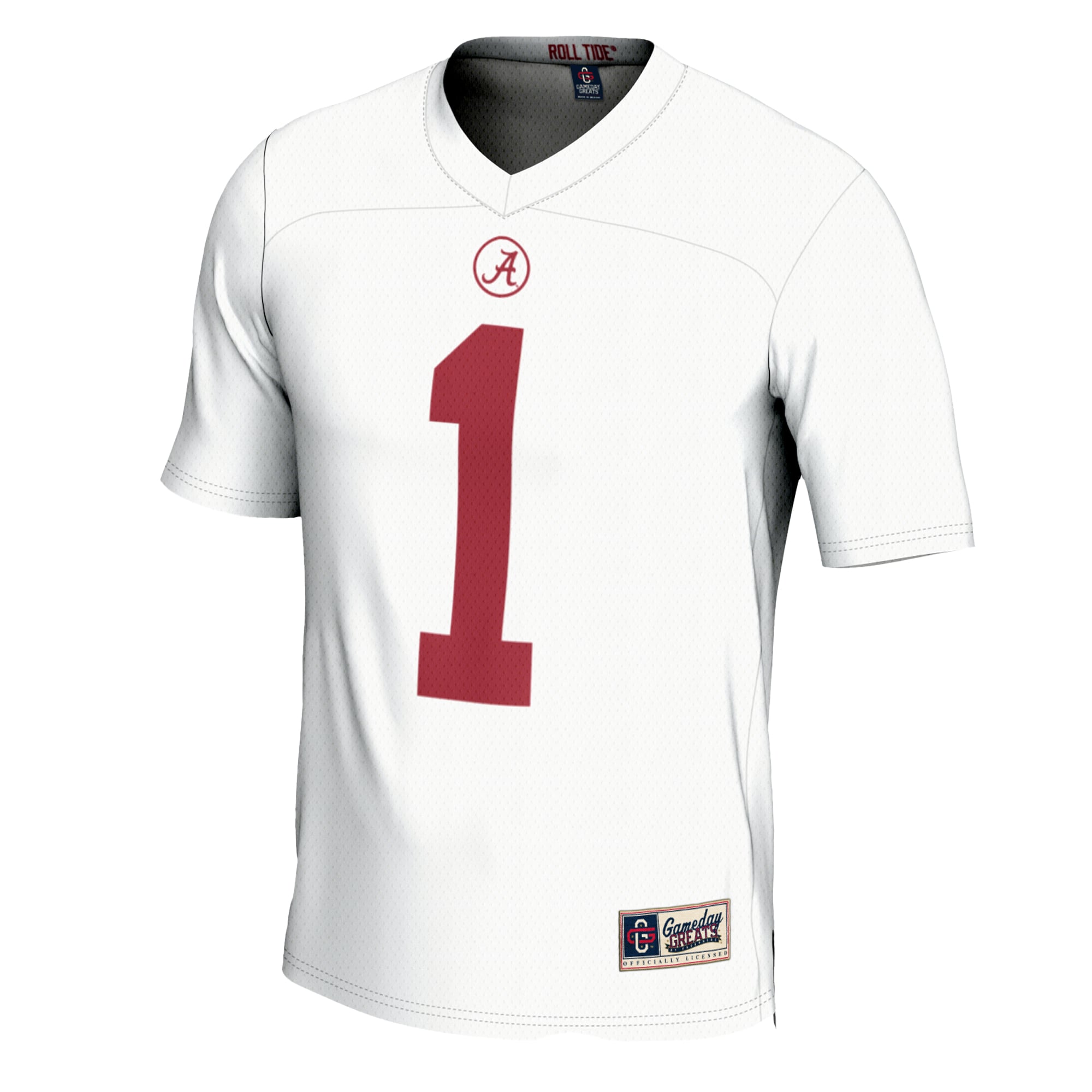 Men's #1 White Alabama Crimson Tide Football Jersey
