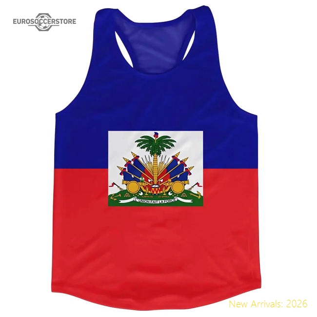 Haiti Flag Running Vest - Excellent Value - Official Design
