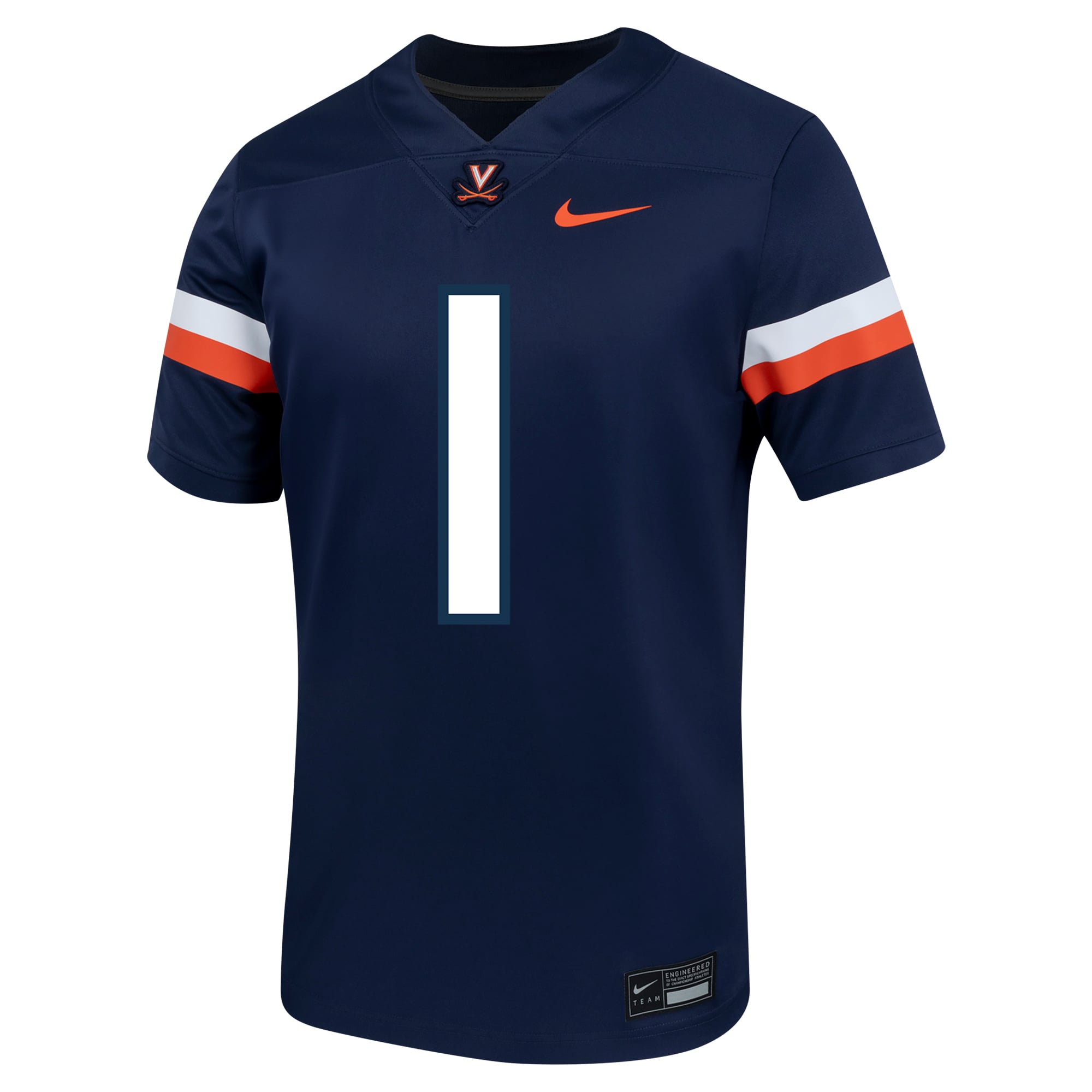 Men's #1 Navy Virginia Cavaliers Football Jersey