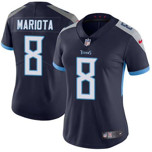 NFL T T Titans Marcus Mariota #8 Navy Limited Game Jersey - Premium