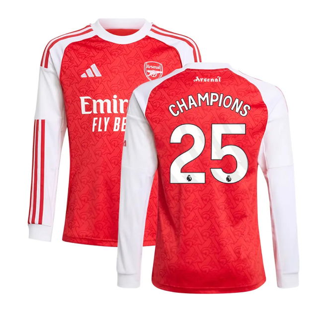 2025-20 Arsenal Home Shirt with Champions 25 L M S Kids