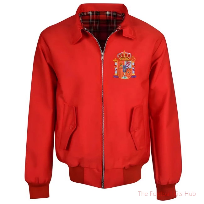 Men Spain Red Harrington Jacket UEFA Euro