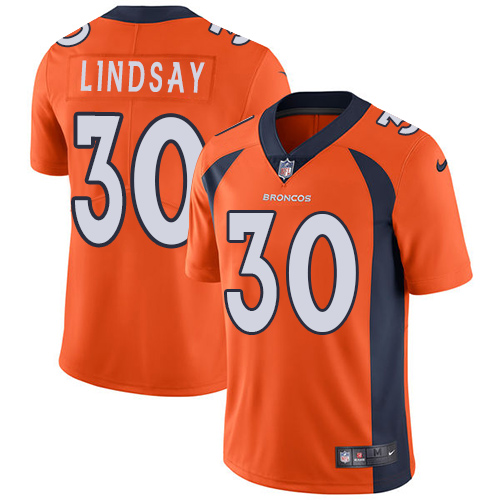 Authentic NFL W D B Broncos #30 Phillip Lindsay Orange Limited Jersey