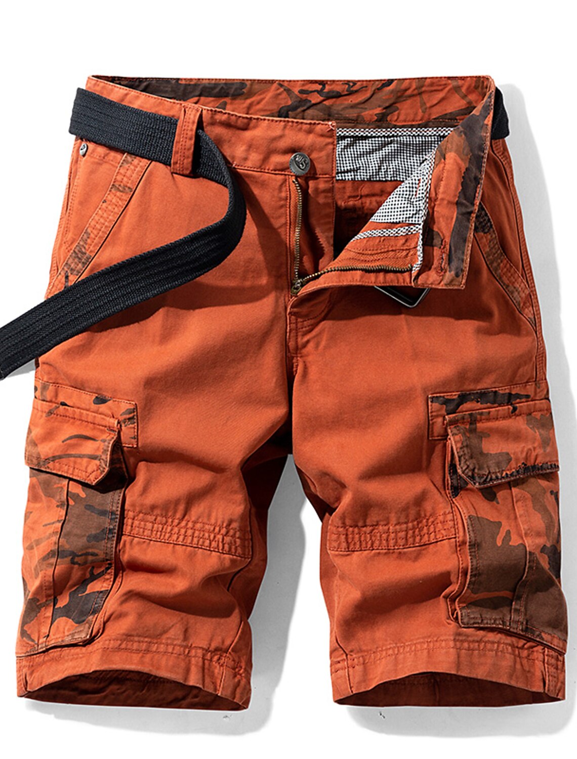 Men's Tactical Shorts Cargo Camo Summer Patchwork Solid Color /