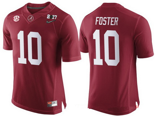 Men's Bama Crimson Tide #10 Reuben Foster Red 2017 comfortable away