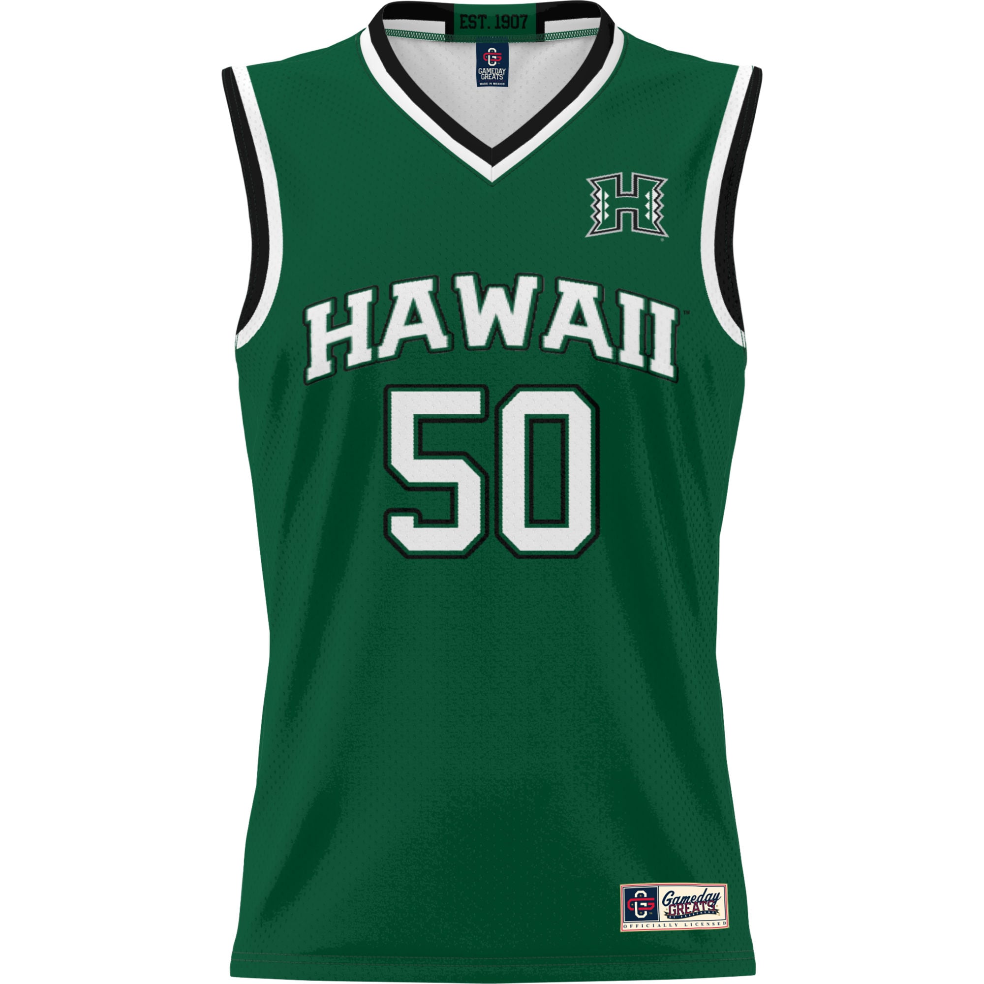 #50 Hawaii Rainbow Warriors GameDay Greats Unisex Lightweight Basketball Jersey - Green