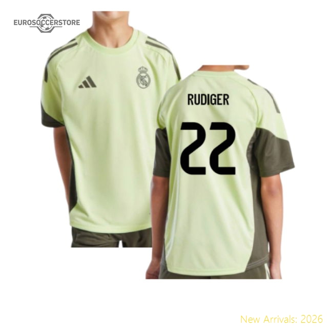 2025-2026 Real Madrid Training Jersey (Almost Lime) - Kids (Rudiger 22)