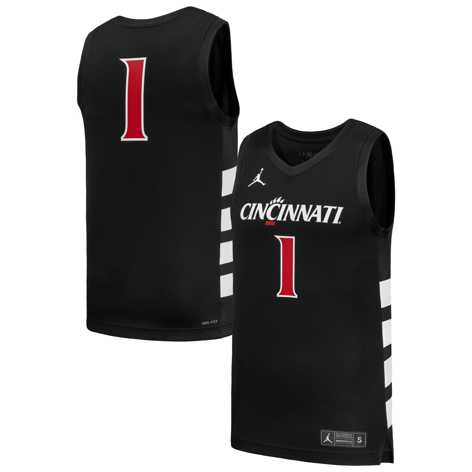 [DDG] Cincinnati Bearcats Replica Basketball Jersey - Black