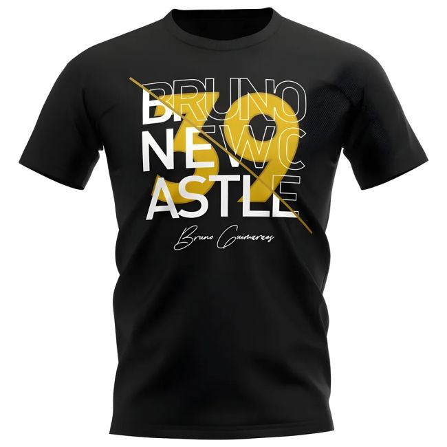 Bruno Guimaraes Newcastle Graphic Signature T-Shirt - Black