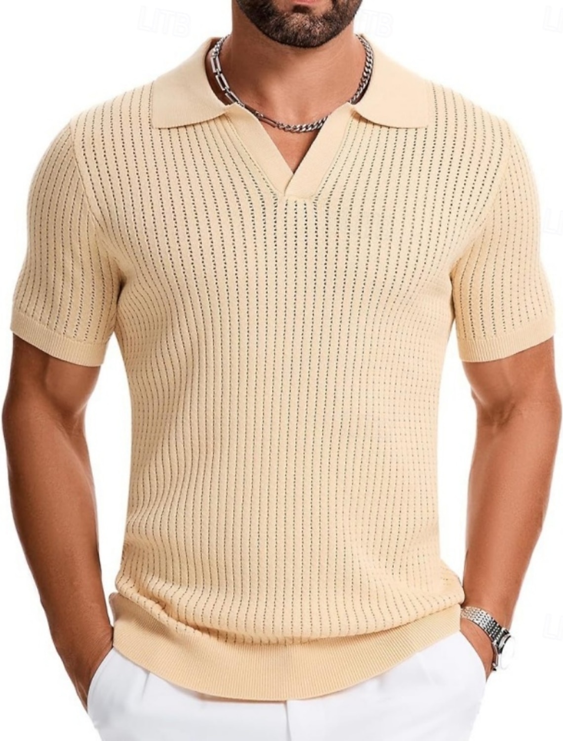 SoftFade™ Men's Polo Shirts 100% Cotton Acid Wash Shirt Casual Vacation Lapel Short Sleeve Fashion Basic Plain Color Block Distressed Spring & Summer Regular Fit Light Green Pink Navy Blue Light