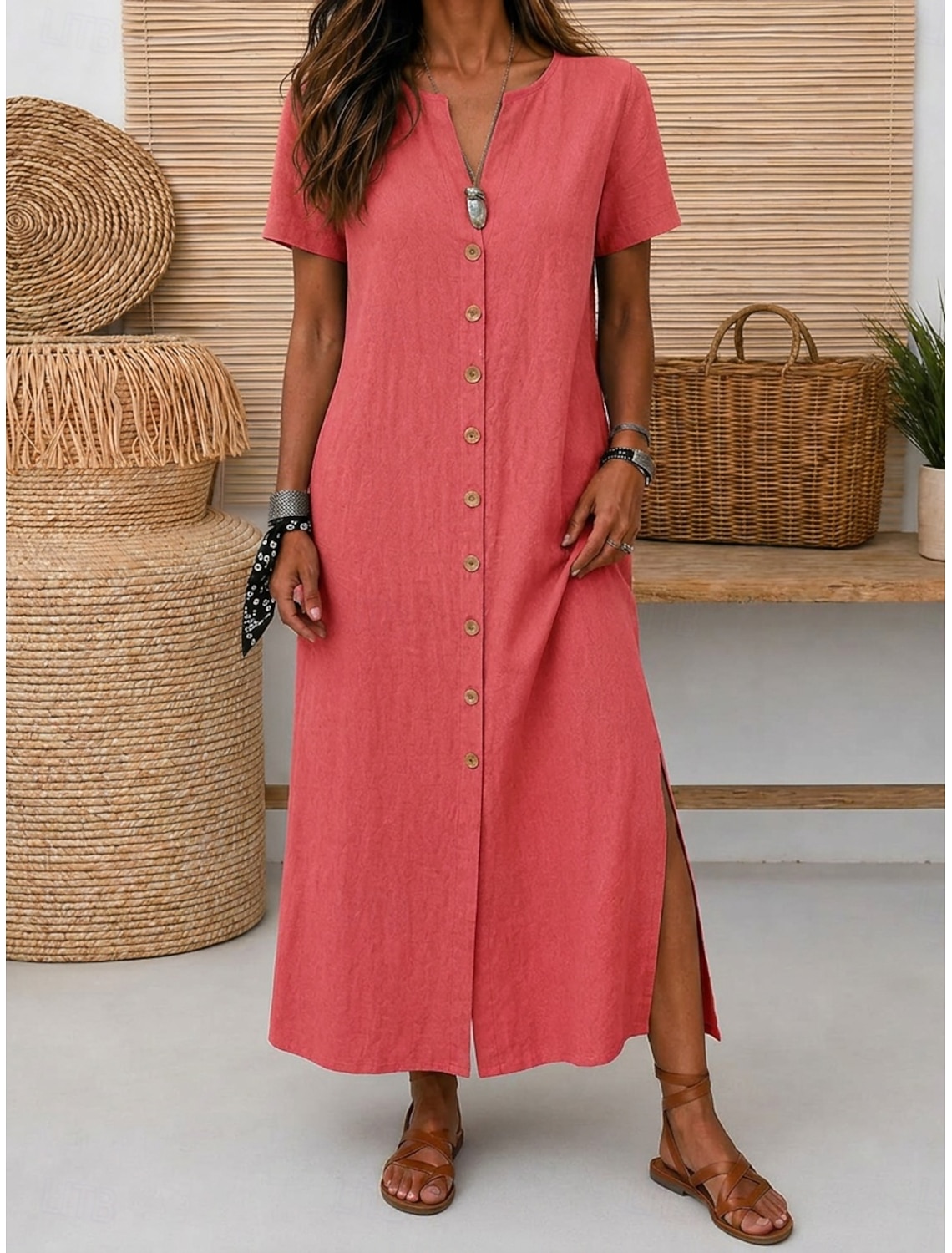 Women's Maxi Dress Shift Dress Sundress Casual Daily Loose Fit Plain Sleeveless Crew Neck Blue Black White Light Green Summer Spring Fall
