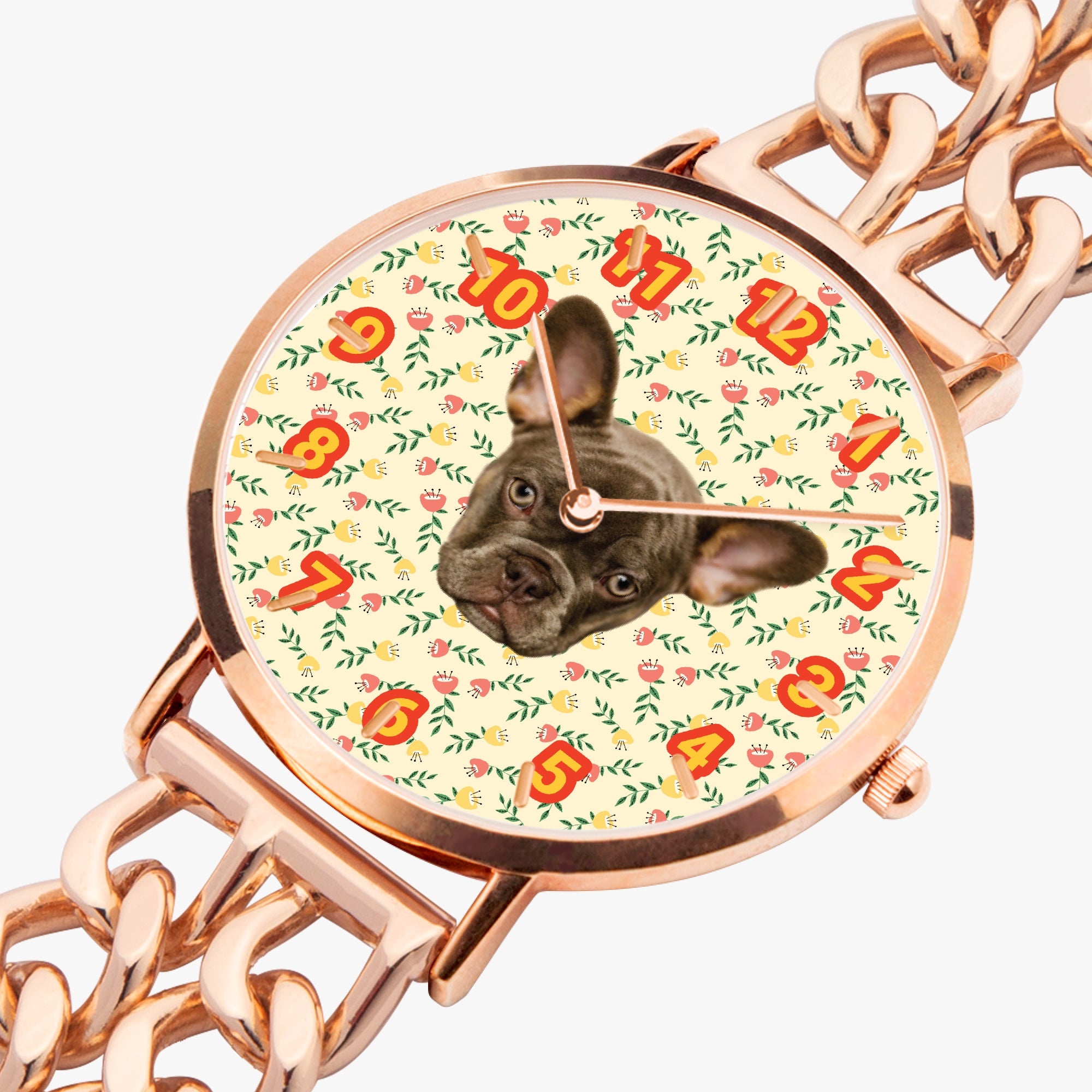 French Bulldog Claud Personalized Chic Hollow Strap Watch For Frenchie