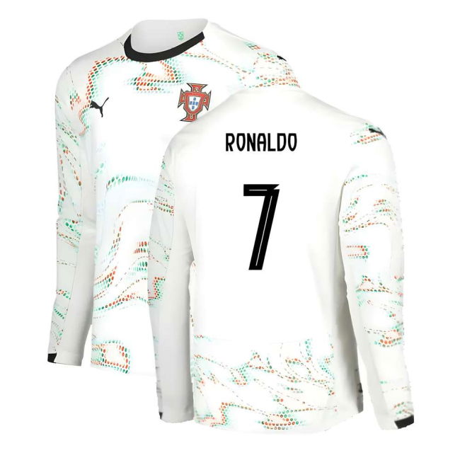2025-2026 Portugal Long Sleeve Away Shirt (Ronaldo 7) Oranje