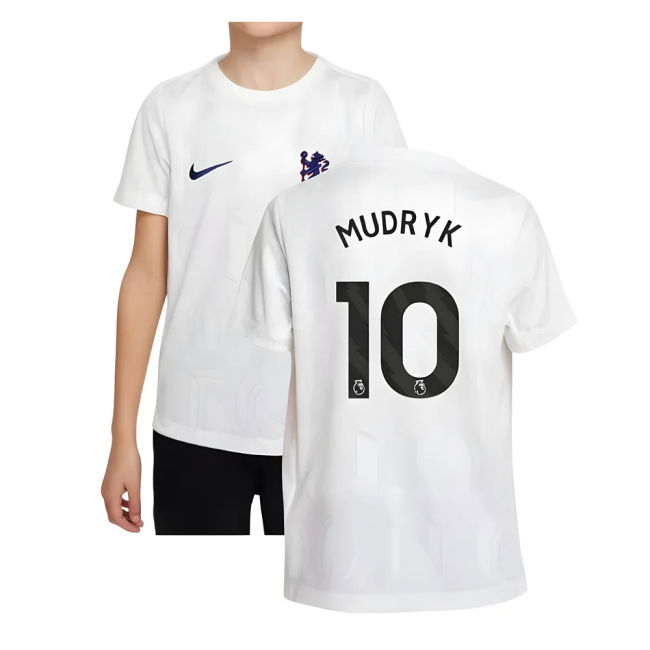 Official Chelsea Chelsea Pre Match Shirt White Kids Mudryk #10 Pre...