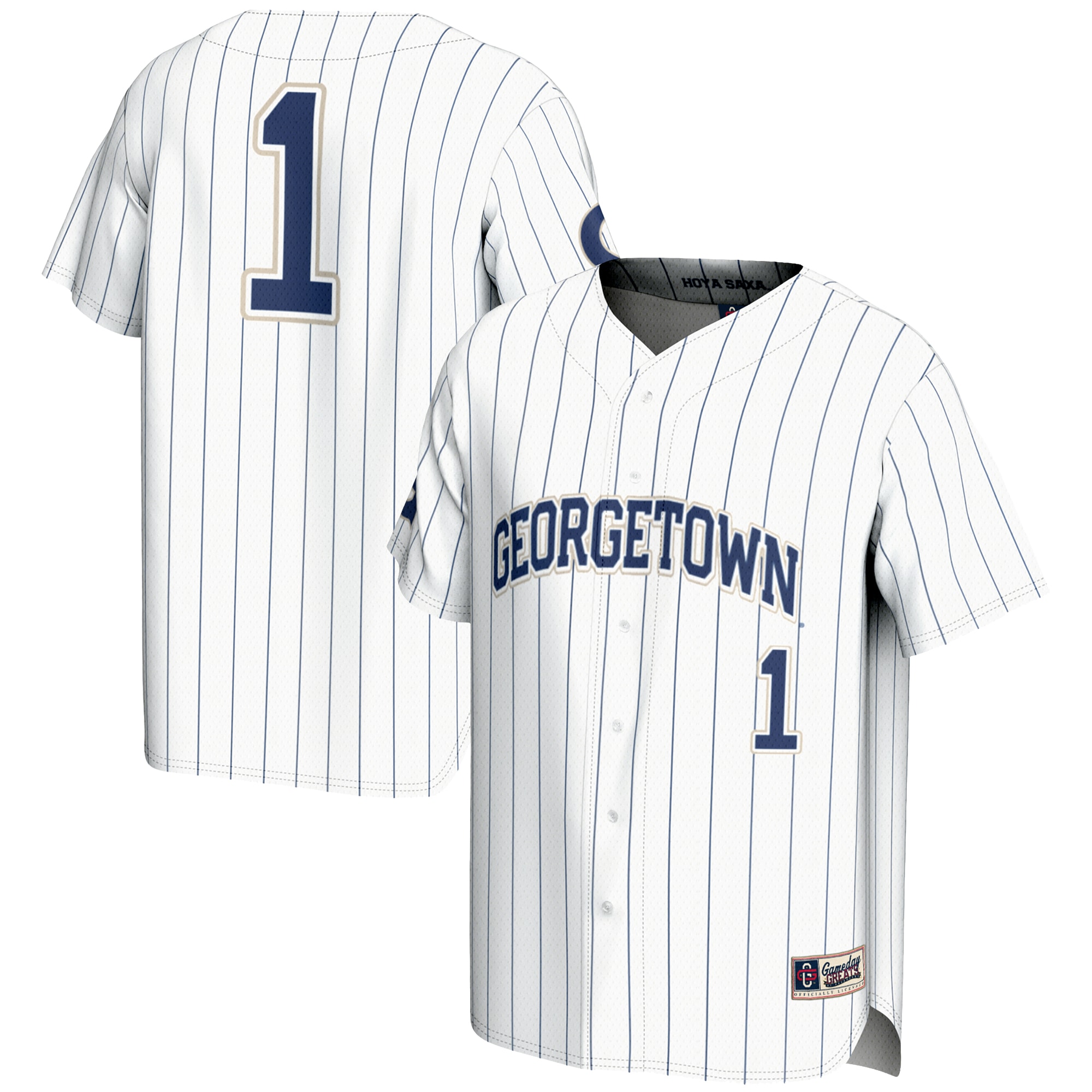 [NJP] Women's Georgetown Hoyas GameDay Greats Lightweight Baseball Fashion Jersey - White