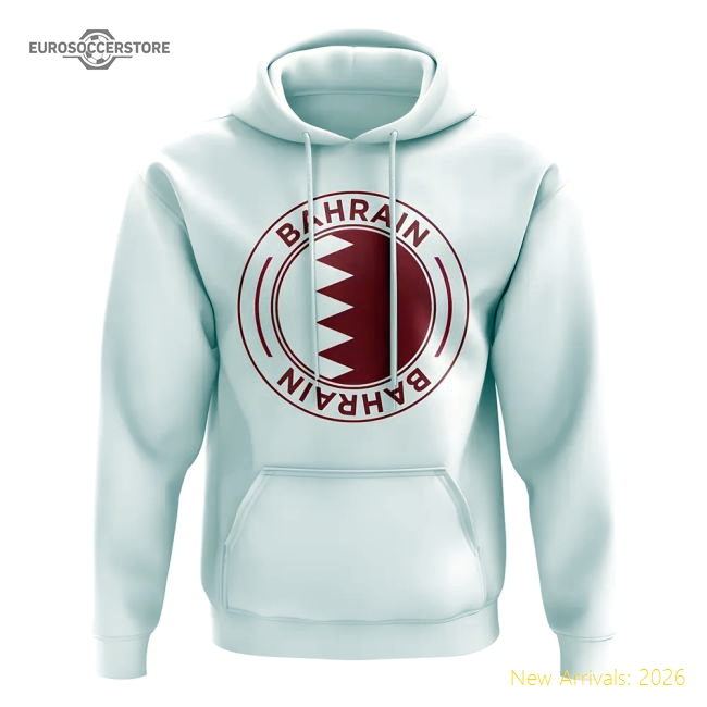 Premium Bahrain Football Badge Hoodie (white) - World Cup Edition