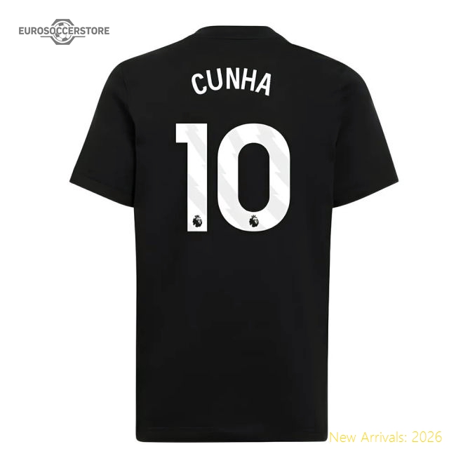 2025-2026 Man Utd Eu Training Tee (black) (cunha 10) - Match Day Jersey