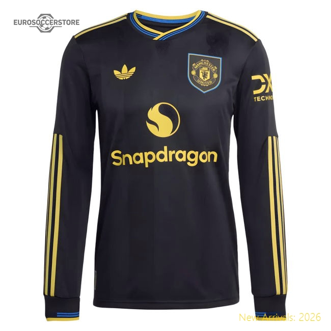 Classic 2025-2026 Man Utd Authentic Long Sleeve Third Shirt