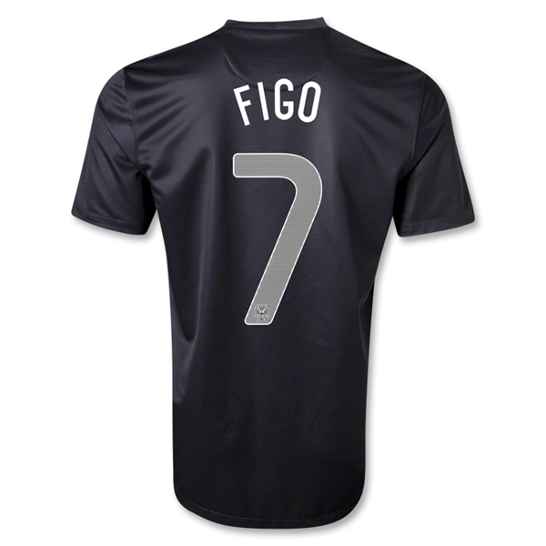 2013 Portugal 7 FIGO Away Black Shirt - Official Replica 4664