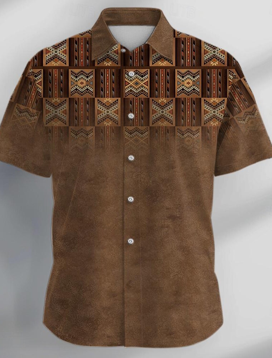 Men's Plaid / Check Patchwork Geometric Pattern Shirt Button Up Shirt Long Sleeve Fashion Streetwear Designer Casual Going out Summer Spring Fall Stand Collar Print Blue Khaki Khaki+Khaki Black White