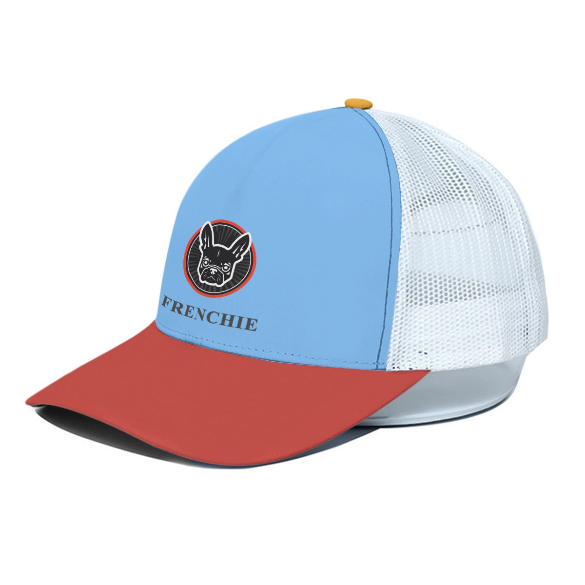 French Bulldog Frenchie Unisex Peaked Cap With White Half Mesh Durable Dog Item