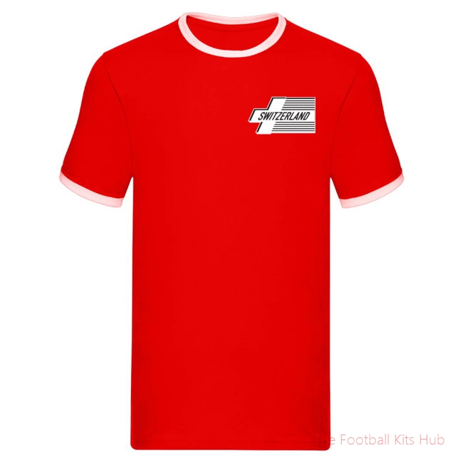 Men Switzerland Logo Ringer Tee (Red)