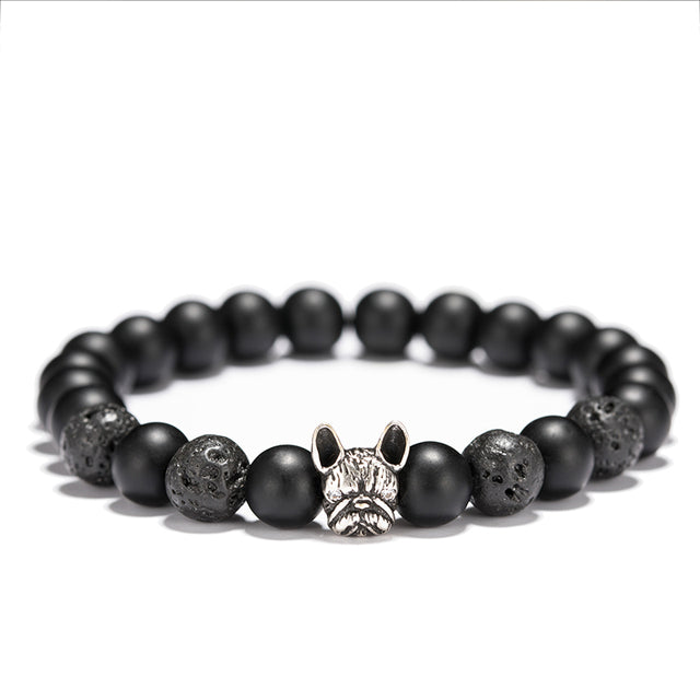 French Bulldog French Bulldog Bracelet Onyx Lava Stone Comfy Pet Product